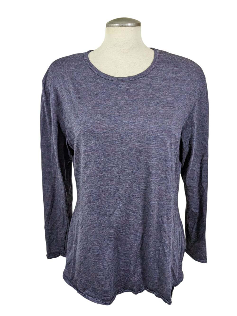 Cloudveil Women XXL Merino Wool Base Layer Shirt Dark Gray Purple Long Sleeve